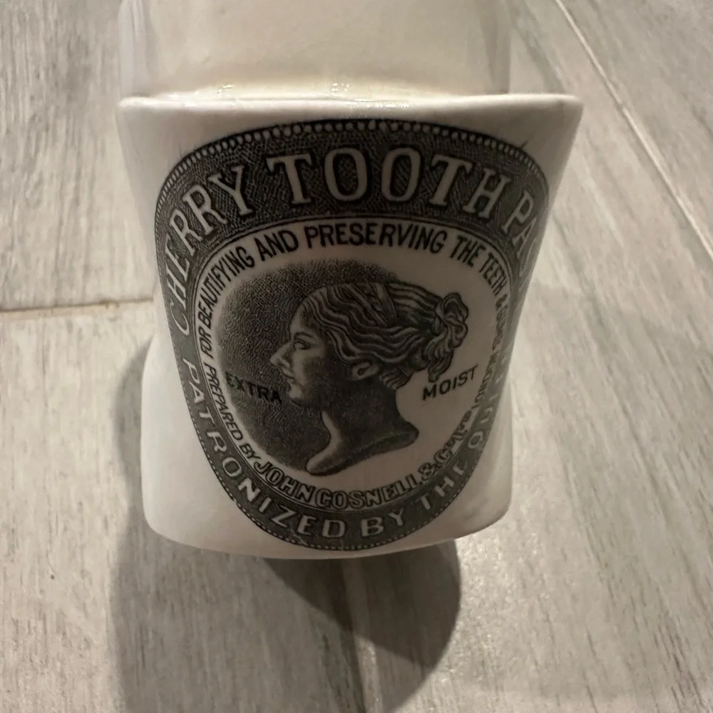 Vintage Gents Shaving Mug Cherry Toothpaste Design